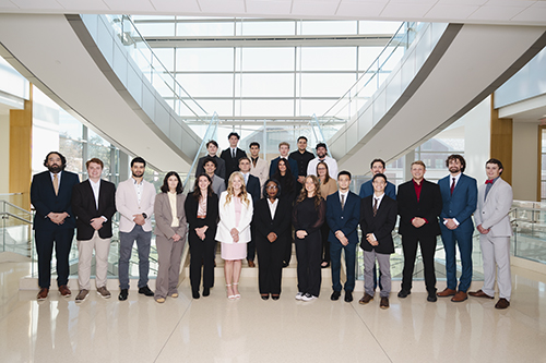 students on stairs