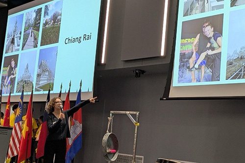 Horky shared about her experience in Thailand at a Lunar New Year celebration on campus.