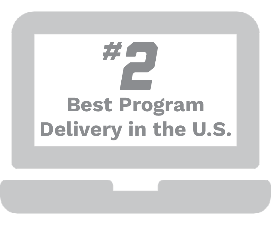 Laptop icon that says Number 2 Best Program Delivery  in the U.S.