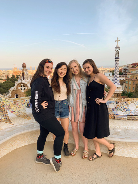 Students in Park Guell in Barcelona.