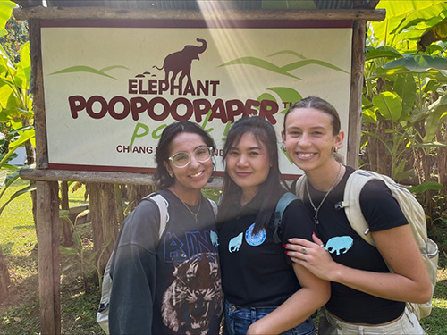 Hosting visitors to the Center for Social Impact in Chiang Mai, Horky took them to the eco-friendly business called PooPooPaper. They toured the property and saw the process of making paper out of animal poop.