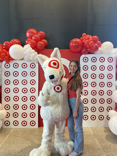 Gorter, pictured at Target’s Minneapolis headquarters, shared insights from her internship in the College of Business video series Husker Internships..